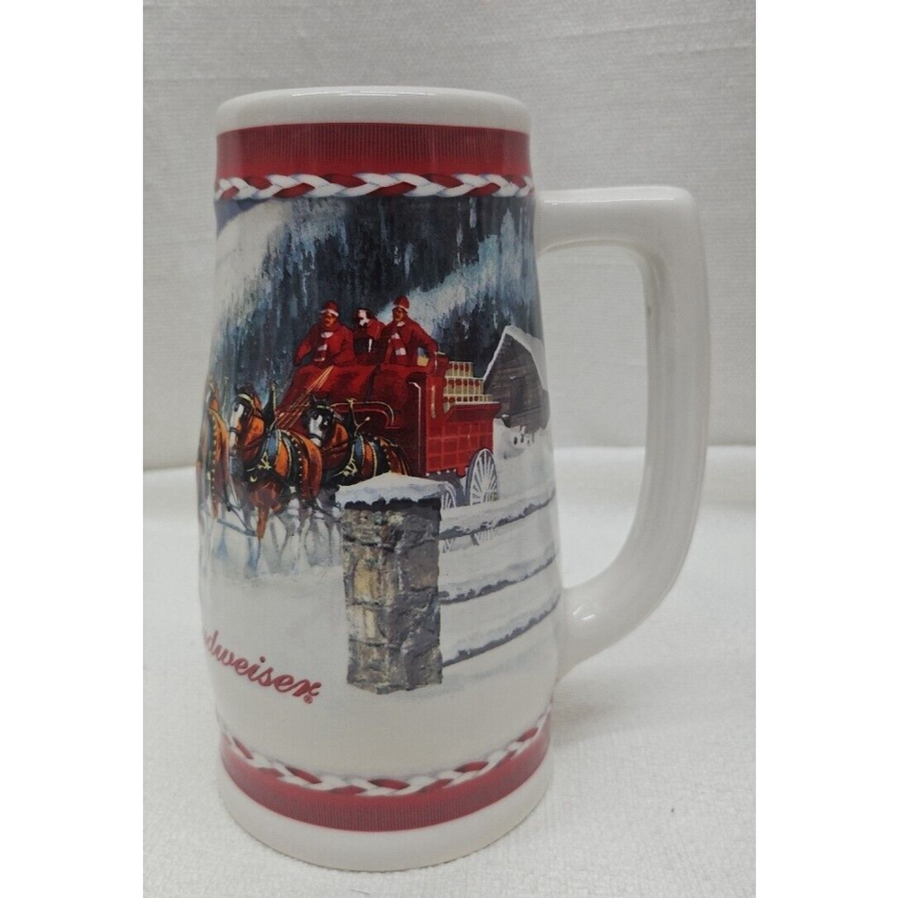 Budweiser Holiday Stein Collection 2010 "Dashing Through The Snow" Beer Mug - Picture 3 of 14